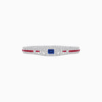 Load image into Gallery viewer, Art Deco Inspired Bracelet with Emerald Cut Center and Gemstones (Mounting)