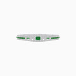 Load image into Gallery viewer, Art Deco Inspired Bracelet with Emerald Cut Center and Gemstones (Mounting)