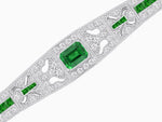 Load image into Gallery viewer, Art Deco Inspired Bracelet with Emerald Cut Center and Gemstones (Mounting)