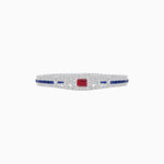 Load image into Gallery viewer, Art Deco Inspired Bracelet with Emerald Cut Center and Gemstones (Mounting)