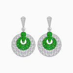 Load image into Gallery viewer, Art Deco Inspired Calibré Cut Gemstone Spiral Disc Earrings