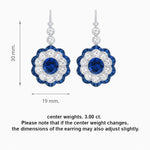 Load image into Gallery viewer, Vintage Floral Dangle Earrings with Diamond Halo and Calibre-Cut Gemstone Accents