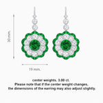 Load image into Gallery viewer, Vintage Floral Dangle Earrings with Diamond Halo and Calibre-Cut Gemstone Accents