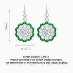 Load image into Gallery viewer, Vintage Floral Dangle Earrings with Diamond Halo and Calibre-Cut Gemstone Accents