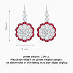 Load image into Gallery viewer, Vintage Floral Dangle Earrings with Diamond Halo and Calibre-Cut Gemstone Accents