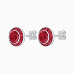 Load image into Gallery viewer, Art Deco Inspired Stud Target Earrings