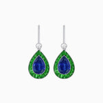 Load image into Gallery viewer, Pear-Shaped Halo Gemstone and Diamond Mounting Earrings