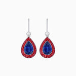 Load image into Gallery viewer, Pear-Shaped Halo Gemstone and Diamond Mounting Earrings