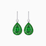 Load image into Gallery viewer, Pear-Shaped Halo Gemstone and Diamond Mounting Earrings