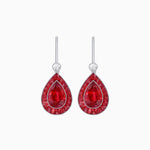 Load image into Gallery viewer, Pear-Shaped Halo Gemstone and Diamond Mounting Earrings