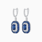 Load image into Gallery viewer, Art Deco Style Emerald Cut Earrings with Gemstones