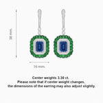 Load image into Gallery viewer, Art Deco Style Emerald Cut Earrings with Gemstones