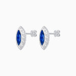 Load image into Gallery viewer, Art Deco Inspired Marquise Cut Stud Earrings with Baguette Diamond Halo