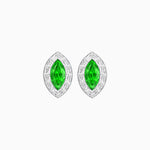 Load image into Gallery viewer, Art Deco Inspired Marquise Cut Stud Earrings with Baguette Diamond Halo
