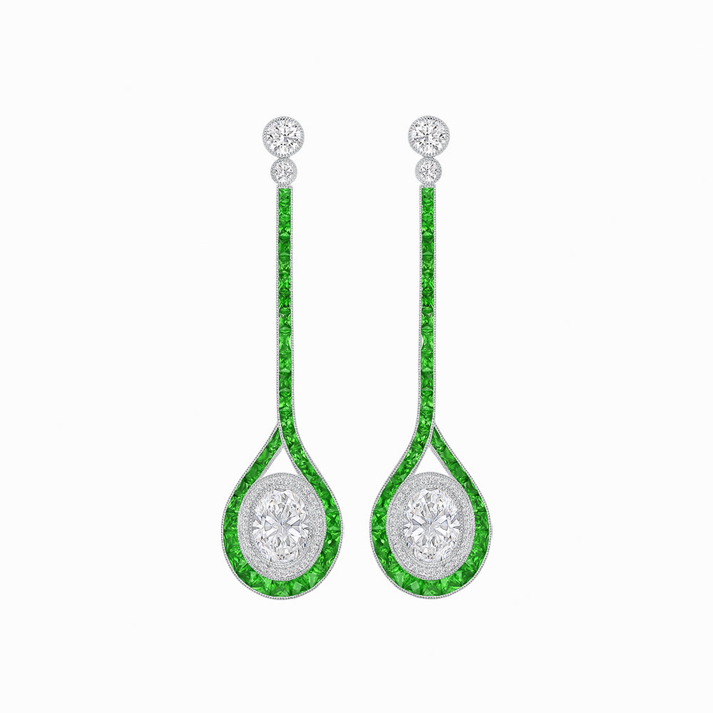Ballroom Double Halo Dangle Earrings