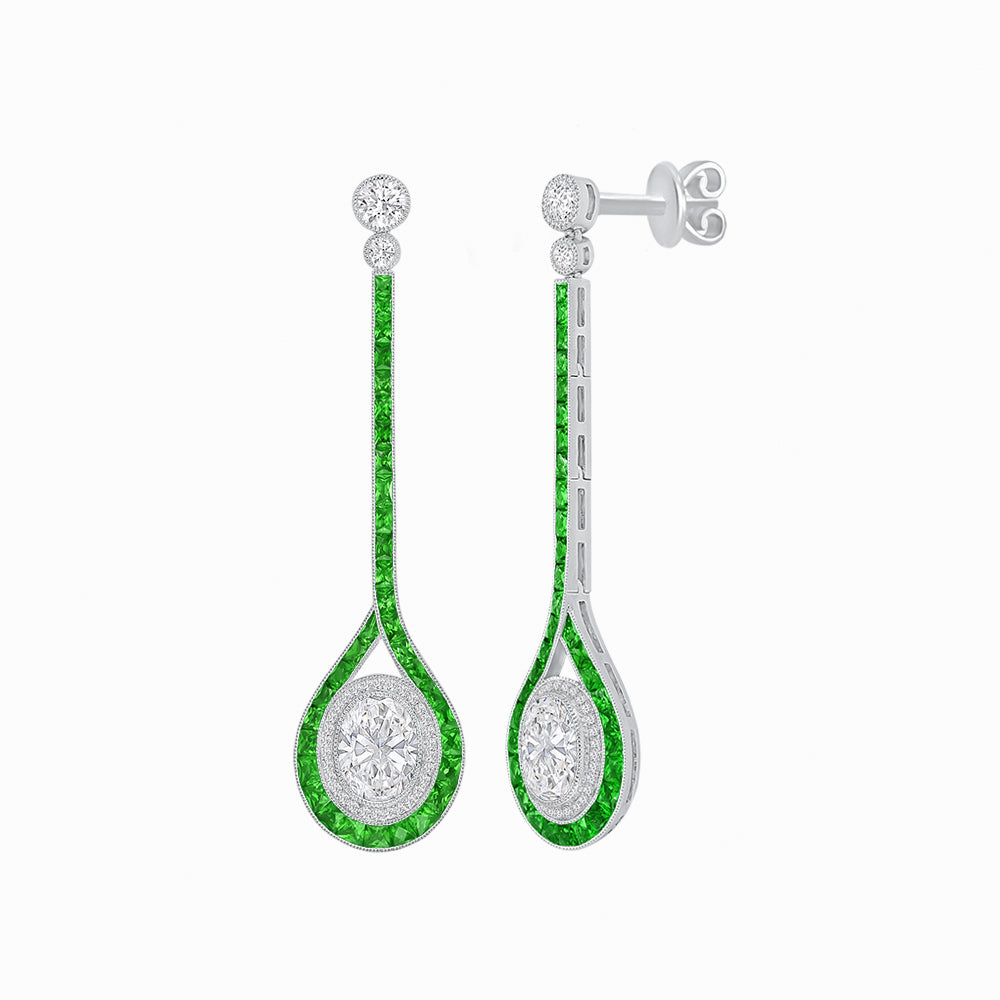 Ballroom Double Halo Dangle Earrings