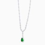 Load image into Gallery viewer, Art Deco Inspired Pear-Shaped Drop Necklace with Diamond Accents