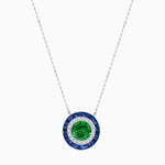 Load image into Gallery viewer, Art Deco Inspired Round Double Halo Necklace