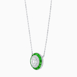 Load image into Gallery viewer, Art Deco Inspired Round Double Halo Necklace
