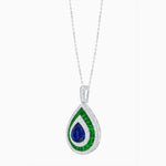 Load image into Gallery viewer, Art Deco Inspired Pear Shape French-Cut Gemstone Pendant