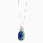 Load image into Gallery viewer, Art Deco Inspired Cushion Cut Double Halo Pendant with Fan Bail