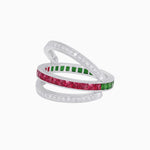 Load image into Gallery viewer, Art Deco Style Multi ColorFlip Ring with Diamond
