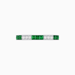 Load image into Gallery viewer, Art Deco Inspired Stackable Half Band with Princess-Cut Gemstones