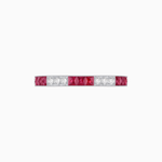 Load image into Gallery viewer, Art Deco Inspired Stackable Half Band with Princess-Cut Gemstones