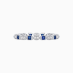 Load image into Gallery viewer, Art Deco Inspired Stackable Full Eternity Band with Geometric Gemstones