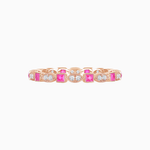 Load image into Gallery viewer, Art Deco Inspired Stackable Full Eternity Band with Geometric Gemstones