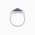 Load image into Gallery viewer, Art Deco Style Octagonal Ring with Geometric Design and Customizable Center Stone