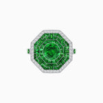 Load image into Gallery viewer, Art Deco Style Octagonal Ring with Geometric Design and Customizable Center Stone