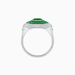 Load image into Gallery viewer, Art Deco Style Octagonal Ring with Geometric Design and Customizable Center Stone