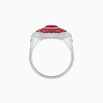 Load image into Gallery viewer, Art Deco Style Octagonal Ring with Geometric Design and Customizable Center Stone