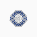 Load image into Gallery viewer, Art Deco Geometric Calibre French Cut Gemstone Diamond Ring