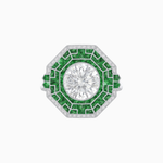 Load image into Gallery viewer, Art Deco Geometric Calibre French Cut Gemstone Diamond Ring