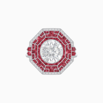Load image into Gallery viewer, Art Deco Geometric Calibre French Cut Gemstone Diamond Ring