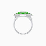 Load image into Gallery viewer, Art Deco Geometric Calibre French Cut Gemstone Diamond Ring