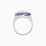 Load image into Gallery viewer, Art Deco-Inspired Swirl Halo Ring Mounting with French-Cut Accents Custom Center Stone | Floral Geometry | Hand-Finished Detail