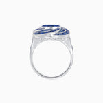 Load image into Gallery viewer, Art Deco-Inspired Swirl Halo Ring Mounting with French-Cut Accents Custom Center Stone | Floral Geometry | Hand-Finished Detail