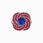 Load image into Gallery viewer, Art Deco-Inspired Swirl Halo Ring Mounting with French-Cut Accents Custom Center Stone | Floral Geometry | Hand-Finished Detail
