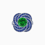 Load image into Gallery viewer, Art Deco-Inspired Swirl Halo Ring Mounting with French-Cut Accents Custom Center Stone | Floral Geometry | Hand-Finished Detail