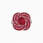 Load image into Gallery viewer, Art Deco-Inspired Swirl Halo Ring Mounting with French-Cut Accents Custom Center Stone | Floral Geometry | Hand-Finished Detail