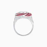 Load image into Gallery viewer, Art Deco-Inspired Swirl Halo Ring Mounting with French-Cut Accents Custom Center Stone | Floral Geometry | Hand-Finished Detail