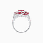Load image into Gallery viewer, Art Deco-Inspired Swirl Halo Ring Mounting with French-Cut Accents Custom Center Stone | Floral Geometry | Hand-Finished Detail