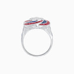 Load image into Gallery viewer, Art Deco-Inspired Swirl Halo Ring Mounting with French-Cut Accents Custom Center Stone | Floral Geometry | Hand-Finished Detail