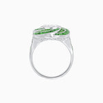 Load image into Gallery viewer, Art Deco-Inspired Swirl Halo Ring Mounting with French-Cut Accents Custom Center Stone | Floral Geometry | Hand-Finished Detail