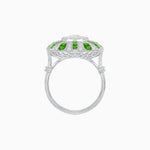 Load image into Gallery viewer, Art Deco Inspired Peacock illusion Setting Diamond Ring