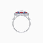 Load image into Gallery viewer, Art Deco Style Geometric Engagement Ring with Illusion Diamond