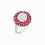 Load image into Gallery viewer, Art Deco Style Geometric Engagement Ring with Illusion Diamond